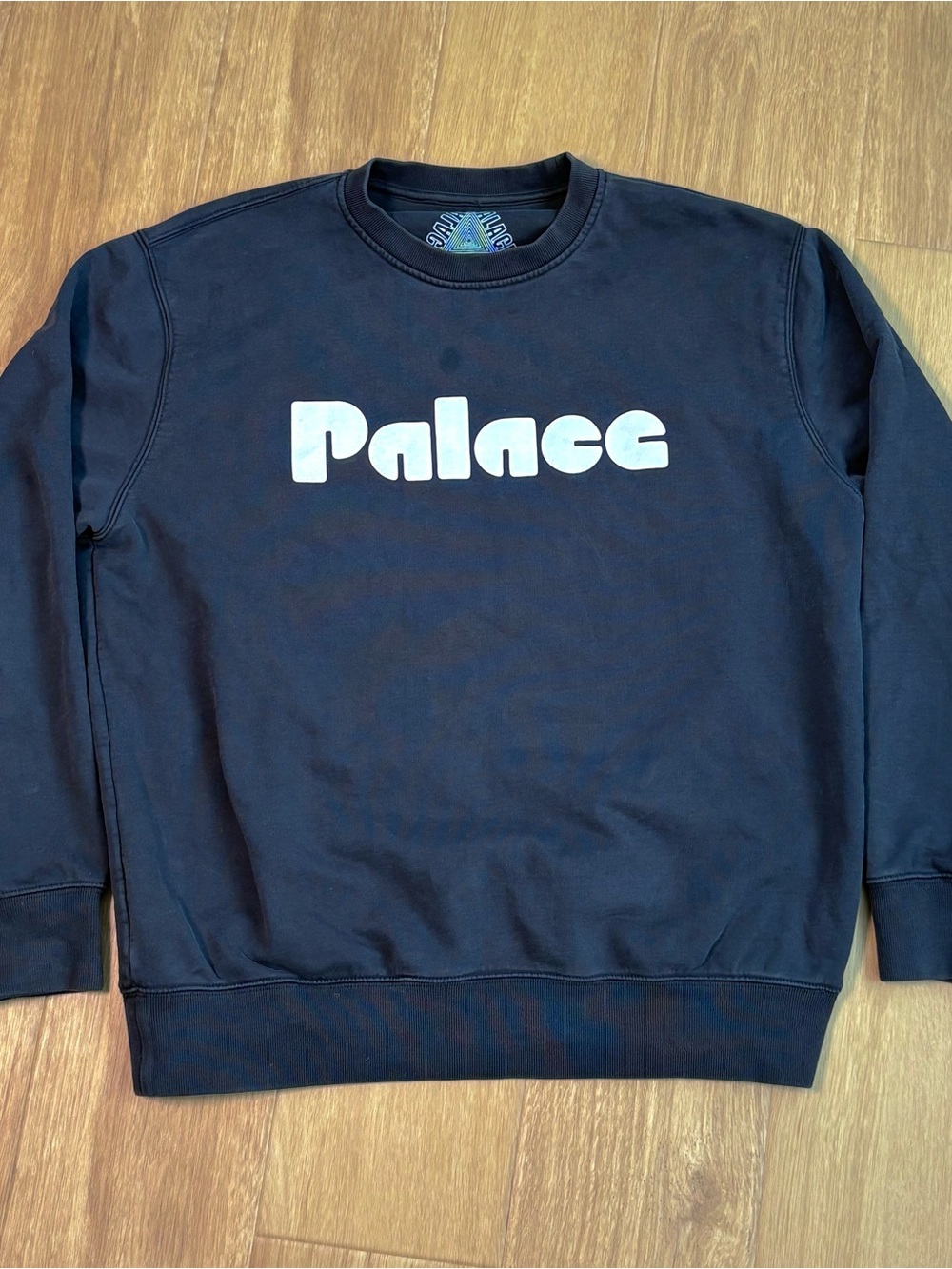 PALACE Black Crewneck Sweater with White Logo